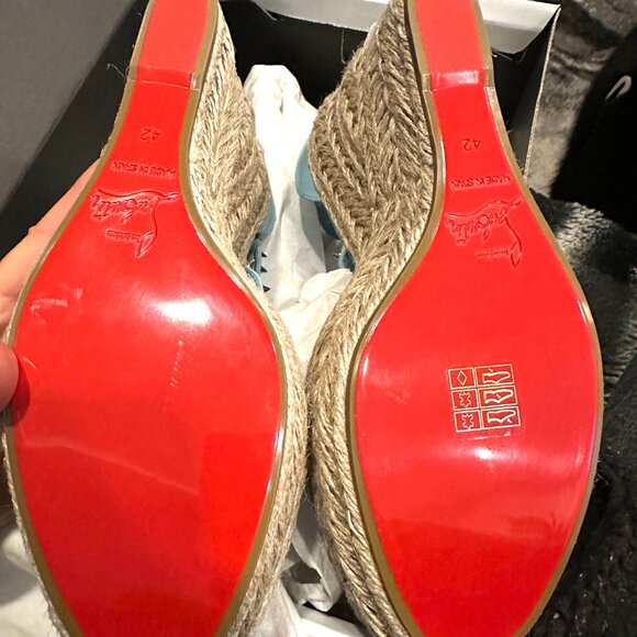 Christian Louboutin Chocazeppa Spikes 120 espadrille wedges  Christian Louboutin CHOCAZEPPA Spikes 120 Platform Wedge Heel Sandals Shoes